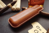 2 sticks molded leather cigars case