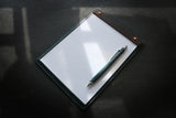 PDF pattern for making a leather restaurant menu holder that can also be used as a notepad.