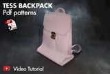 A very elegant leather back pack for women,  pdf templates and video tutorial