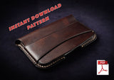 A wet molded leather card holder, pdf patterns and video tutorial 