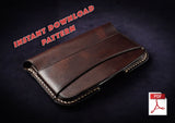 A wet molded leather card holder, pdf patterns and video tutorial