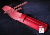 A leather pen case that can hold two pen, pdf patterns and video tutorial