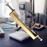 leather stamping press holder. This adapter will come in handy to quickly attached your stamp on the plate of your hot press, Brass stamp holder for leather press. Fits WT-90DS or Vevor type press