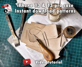 Instant download templates to make molded leather cases for iPhone 13 and 13 pro.