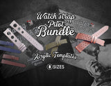 Pilot Watch strap bundle of 16 (2 styles, 8 sizes) – ACRYLIC PATTERNS + Video tutorial FREE SHIPPING