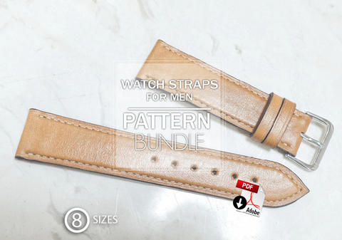 WATCH STRAP PRO 8 SIZES BUNDLE - PDF patterns + video tutorial