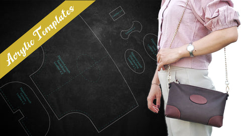 Acrylic templates to make leather zippered women purses