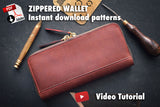 ZIPPERED WALLET - PDF PATTERNS + VIDEO TUTORIALS