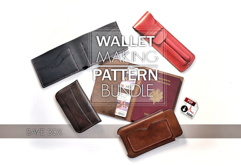 PEN CASE, IPHONE CASE, WALLET, PASSPORT HOLDER & CARD HOLDER BUNDLE - PDF patterns + video tutorials