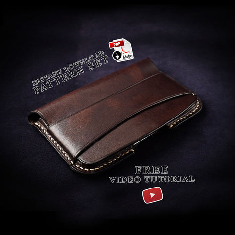 download leather card holder patterns • wet molded leather goods