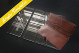 Acrylic templates to make a leather long wallet with strap closure