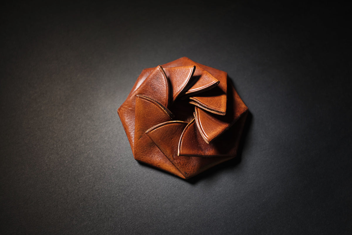 Leather origami sale coin purse