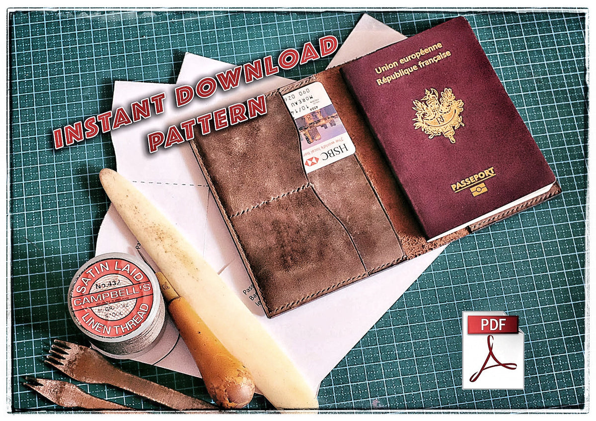 Making leather Passport cover🪪 [PDF Pattern] 