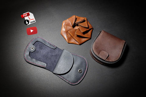 3 COIN CASES BUNDLE - PDF patterns + video tutorial
