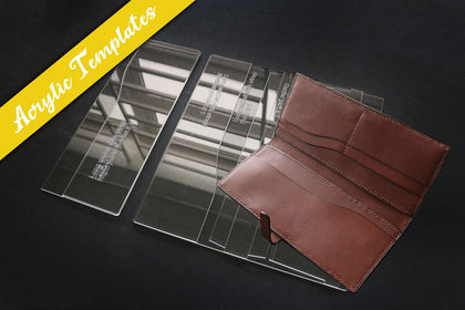 Laser cut Acrylic templates to make leather wallets, watch straps, bags and other leather goods 