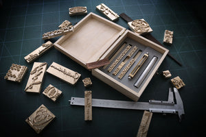 Professional custom leather stamps and alphabet stamp sets made plain brass. All our stamps are usable hot and cold. We also make custom wax seals and can help you with design.