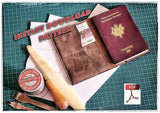 A leather passport cover that can also hold a few cards, pdf patterns and video tutorial 