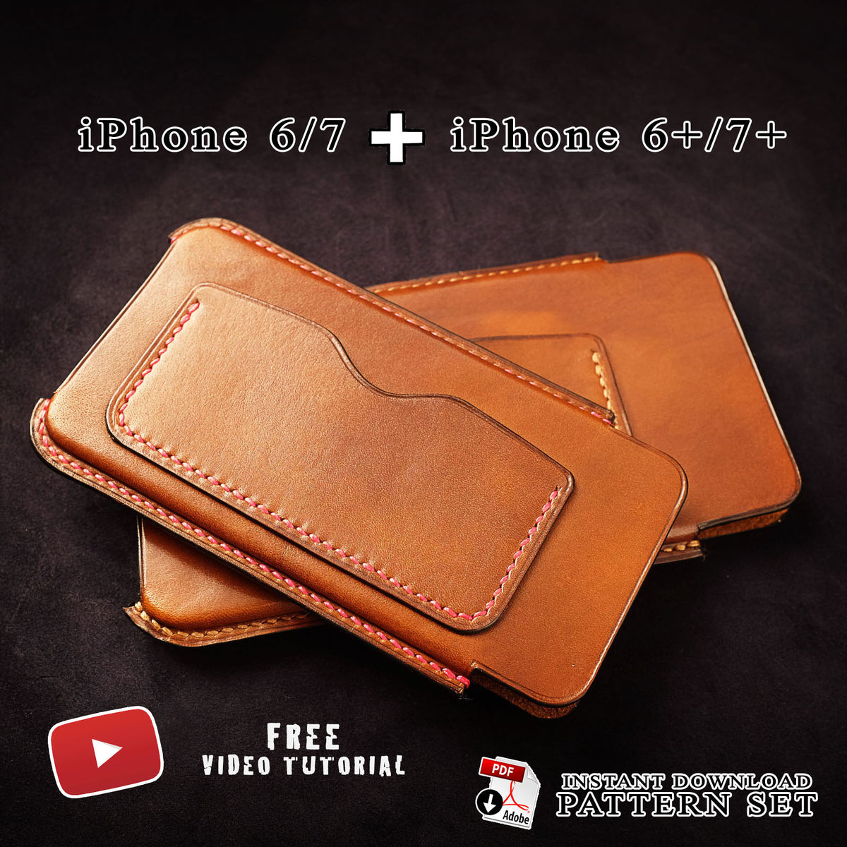 IPHONE 6/7 & 6+/7+ CASES - PDF patterns + video tutorials – AM leathercraft