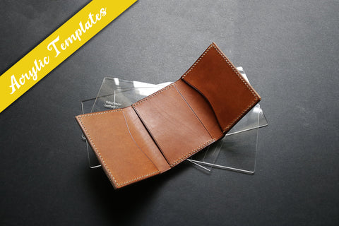 Acrylic templates to make leather trifold wallets 