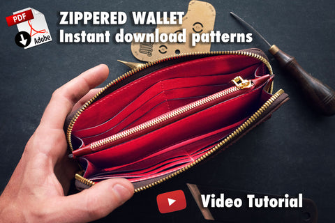 ZIPPERED WALLET - PDF PATTERNS + VIDEO TUTORIALS