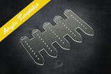 Acrylic templates to cut points and punch holes on leather watch straps