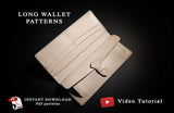 Download long wallet pdf patterns, holds cards, bank notes and coins   • leather craft